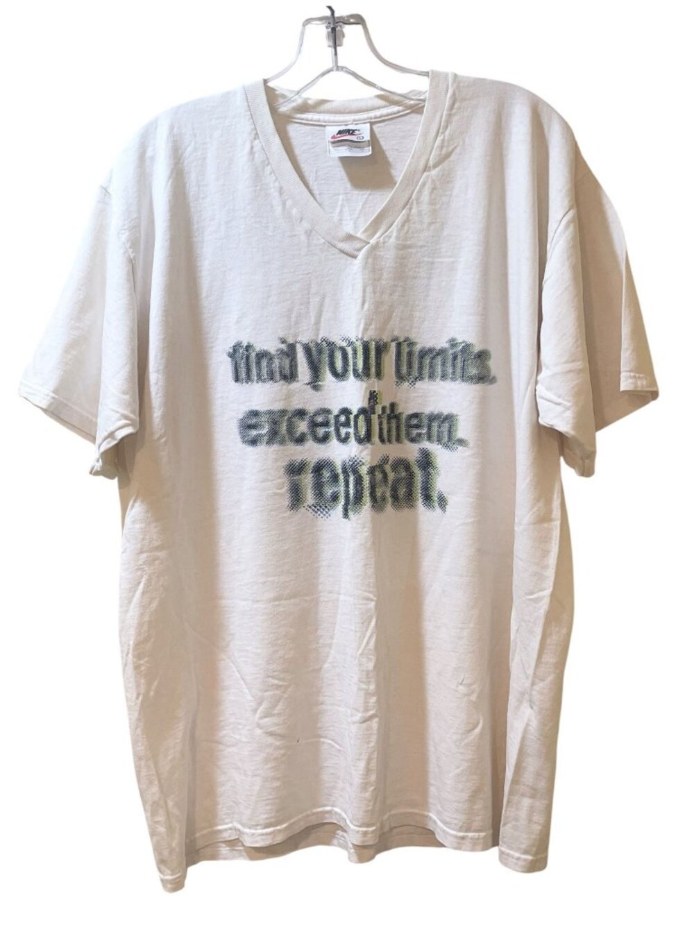 Vintage 90s Nike Just Do It V-Neck T-Shirt USA Large Double Sided Graphic 1990s